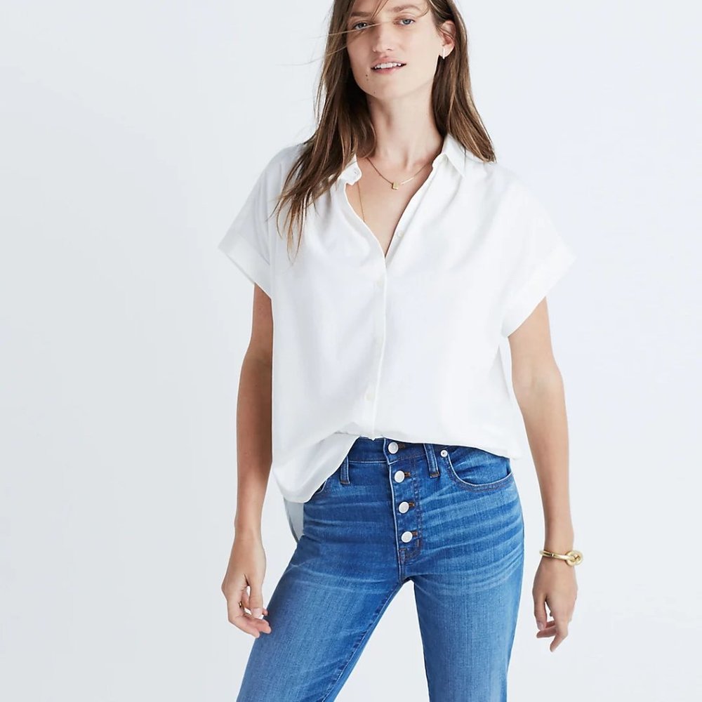 Madewell CENTRAL SHIRT IN PURE WHITE